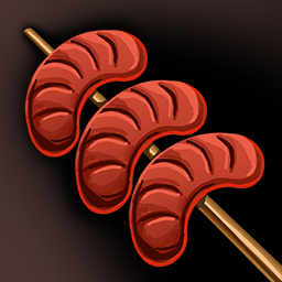 Grilled skewers food icon
